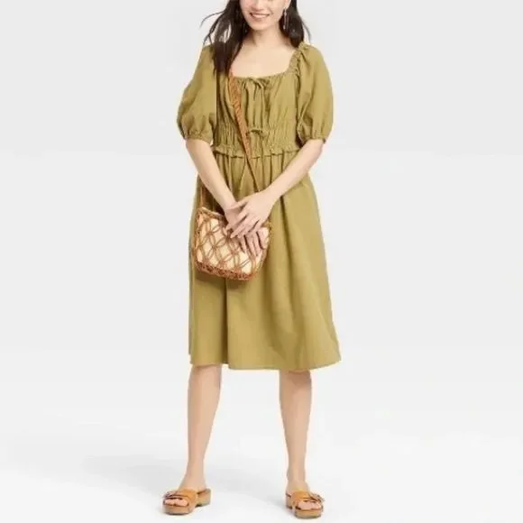 Universal Thread | Dresses | Womens Puffshort Sleeve Dress Universal Thread  Green Nwt Size Small | Poshmark